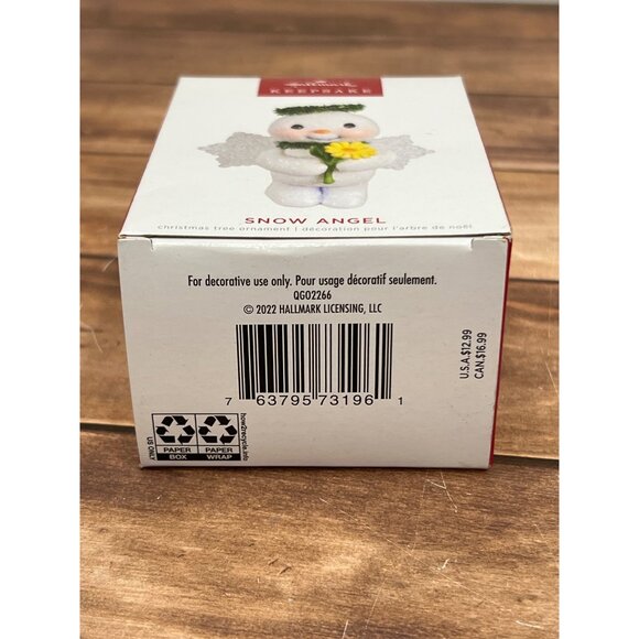 2022 HALLMARK KEEPSAKE ORNAMENT QG02266 SNOW ANGEL SNOWMAN WITH DAISY & HALO - Picture 3 of 6